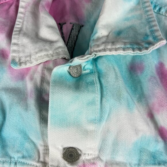 Levi's Pride Use Your Voice Jean Jacket Extra Small White Colorful Tye Dye Denim - Picture 5 of 16